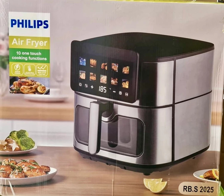 سرخ کن دوالنمت فیلیپس- ظرفیت 14 لیتری تمام استیل جلو پنجره ای مانیتور دار- قدرت 3000W وات مدل RB.S 2025