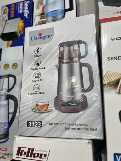 چای ساز یونیک مدل ۳۱۲۳ کتری استیل ظرفیت ۲.۵ لیتر