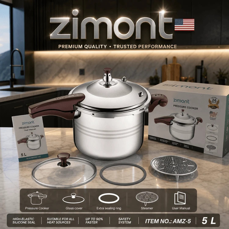 زود پز دسته دار زیمونت- ظرفیت 7 لیتری تمام استیل- مدلAMZ-7
