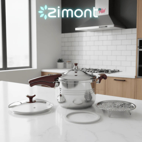 زود پز دسته دار زیمونت- ظرفیت 9 لیتری تمام استیل- مدل AMZ-9