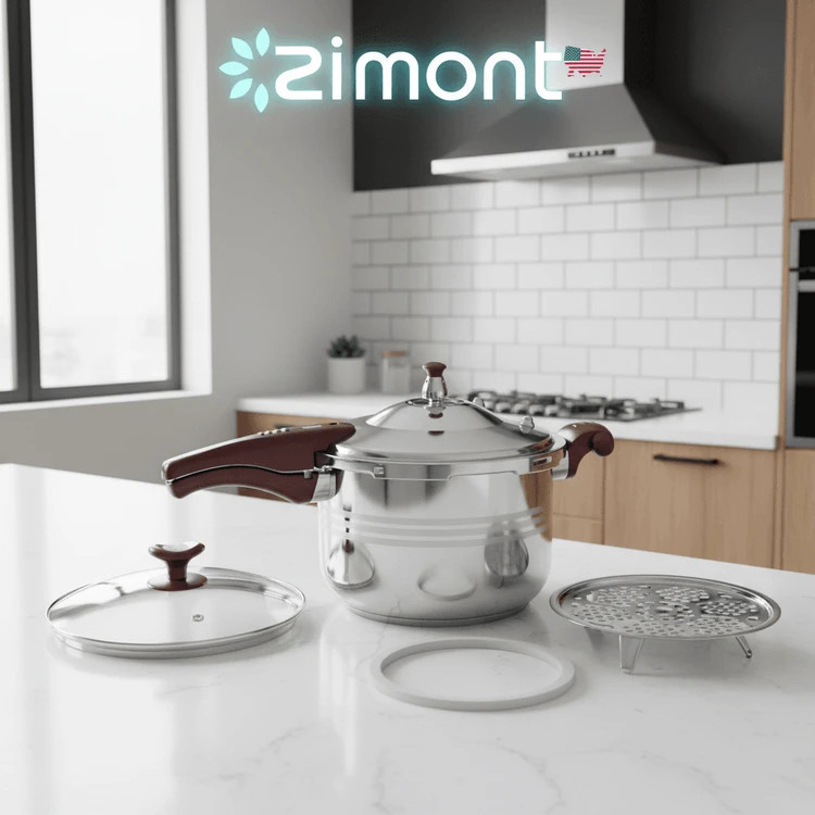 زود پز دسته دار زیمونت- ظرفیت 9 لیتری تمام استیل- مدل AMZ-9