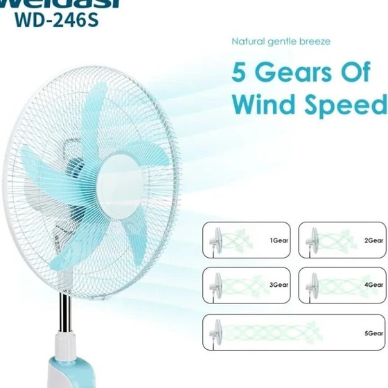 پنکه شارژی خورشیدی ویداسی مدل WD246S سایز ۱۶ اینچ با ریموت کنترل