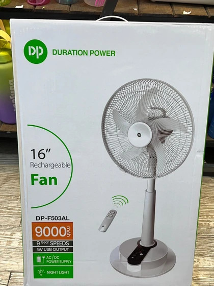 پنکه شارژی ایستاده دی پی مدل DP-F503AL سایز ۱۶ اینچ