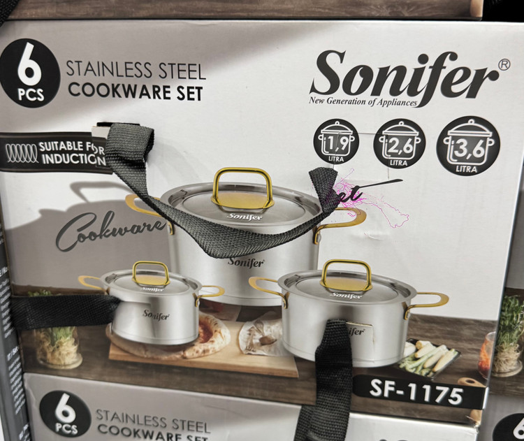 سرویس قابلمه استیل ۶ پارچه سونیفر مدل SF-1175