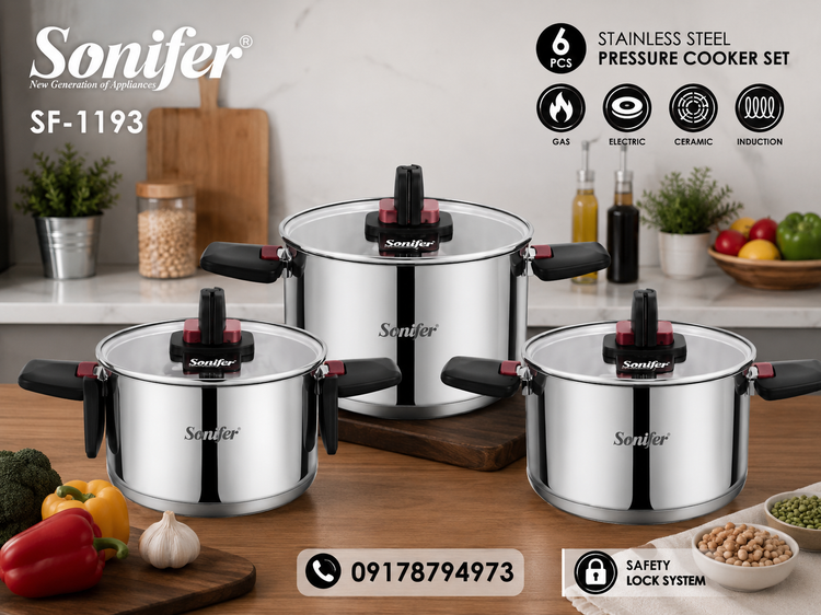 سرویس استیل ۶ پارچه سونیفر مدل SF-1193 است