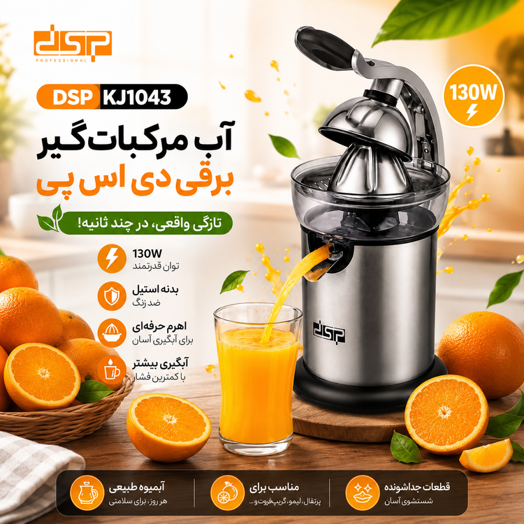 آبمیوه گیری دی اس پی مدل KJ1043 ظرفیت ۱ لیتر دو کاره اصلی