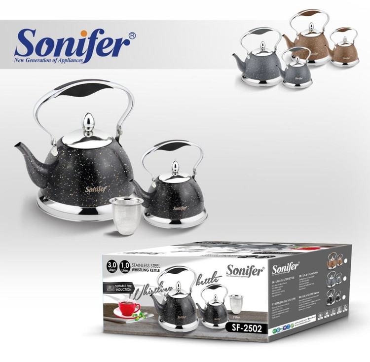 ست کتری و قوری سوت زن سونیفر مدل SF-2502 | طراحی گرانیتی