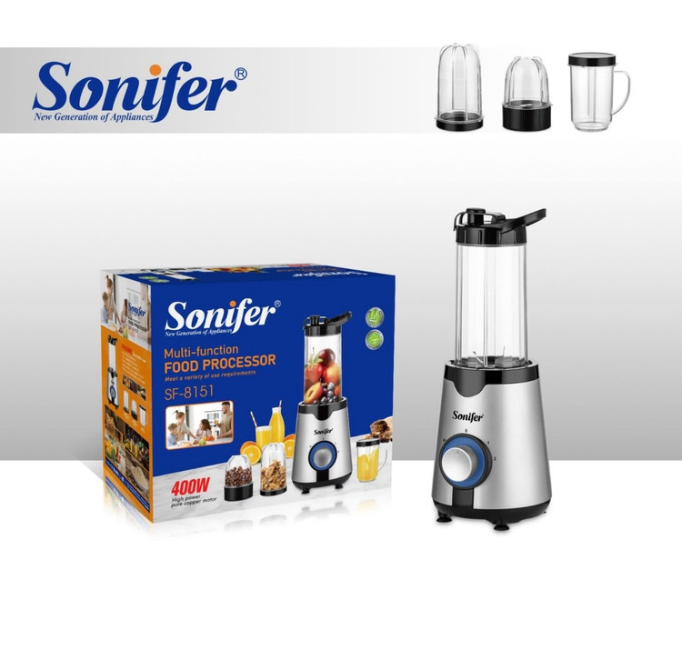 مخلوطکن چندکاره سونیفر مدل SF-8151 | توان 400 وات با آسیاب و بطری اسموتی