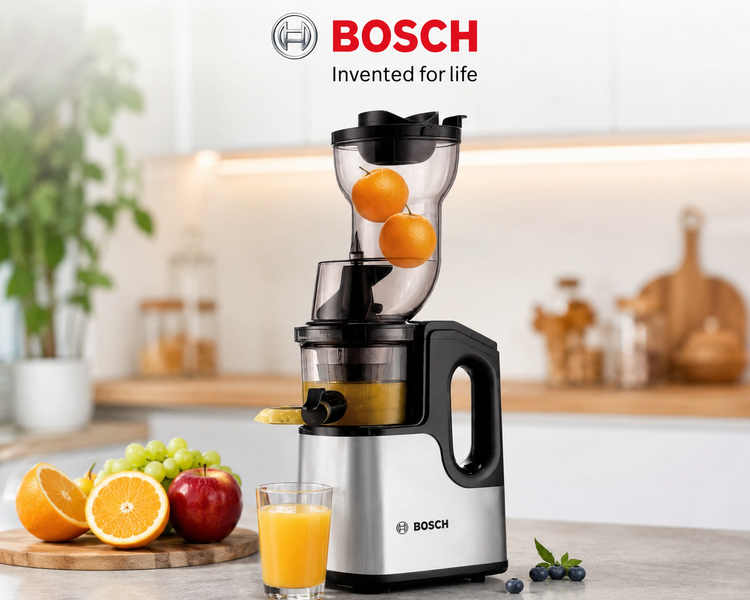 آبمیوه گیر و عصاره گیر بوش مدل MES4030 | اسلو جویسر 1200 وات با دهانه 110 میلیمتری