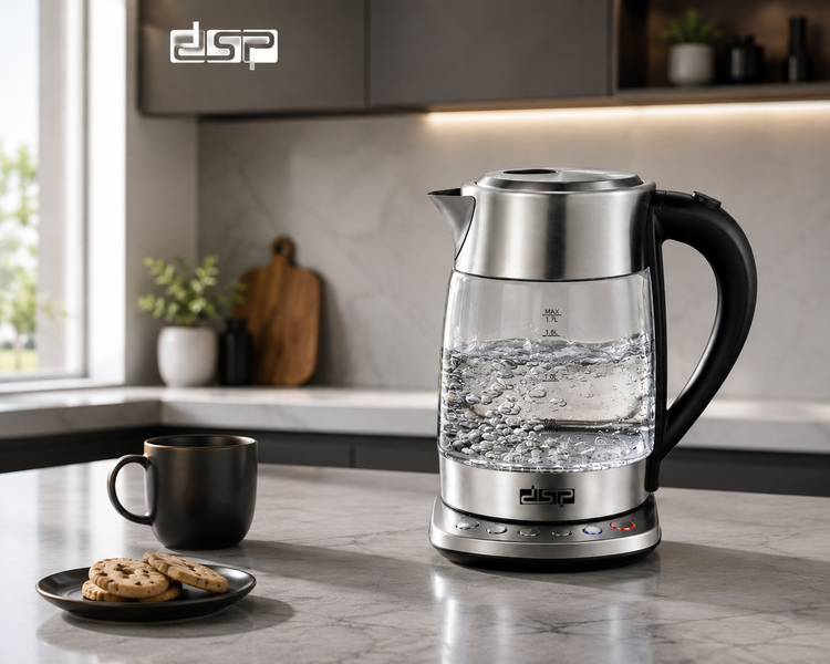 کتری برقی DSP مدل KK1282 ظرفیت ۱.۷ لیتر با قابلیت گرم نگهدارنده و تنظیم دما
