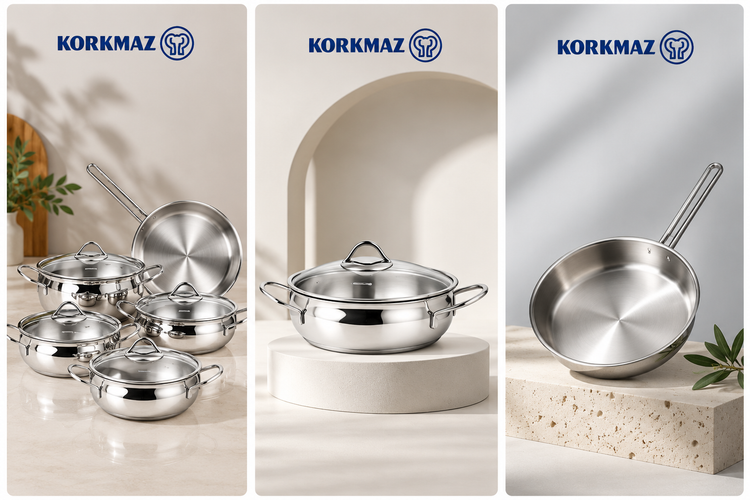 سرویس قابلمه ۹ پارچه کرکماز اصلی مدل Astra A1800 تومبیک | استیل ضدزنگ ۱۸/۱۰